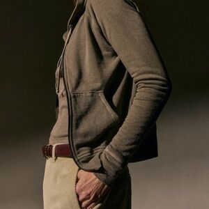 James Perse Vintage French Terry Zip Up Hoodie